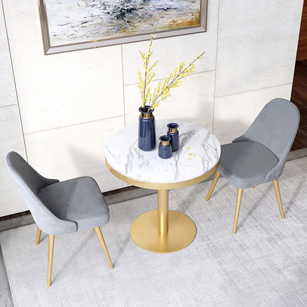 Okrągły marmurowy stół barowy z metalową podstawą - blat do klubu kuchennego i baru domowego - Ele White Design do nowoczesnych przestrzeni