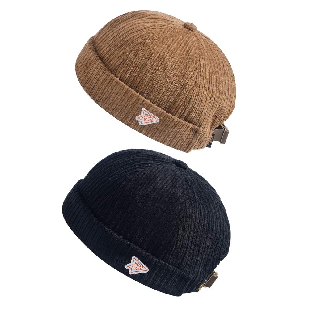 jerague Beanie Hat for Men Women Brimless Cuffed Hat Skullcap Watch Cap Adjustable