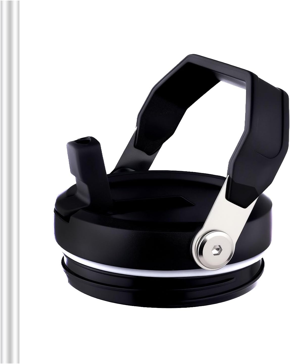 40 oz Tumbler Flip Straw Lid for Stanley Cup, Leak-Proof Tumbler Covers with Handle and Straw for Quencher 40 oz Tumbler (Black)