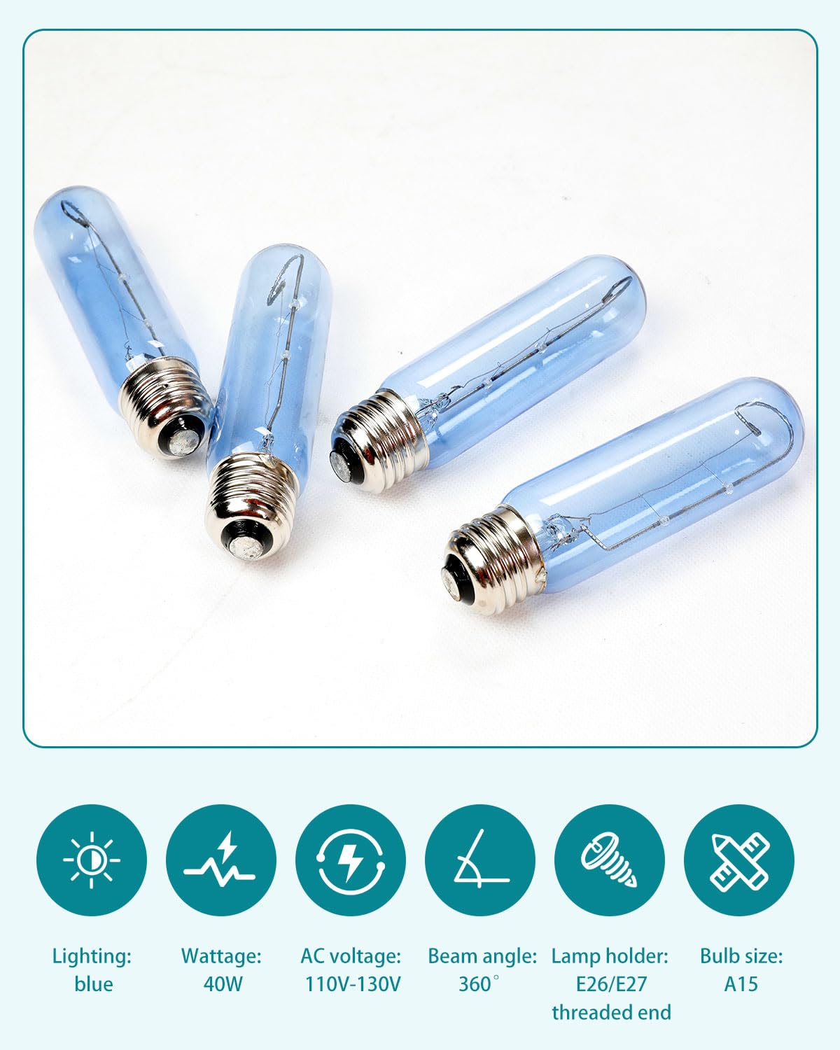 Prismora 7006999 Blue Glass Lamp Bulb Replacement, Fit for E26 E27 