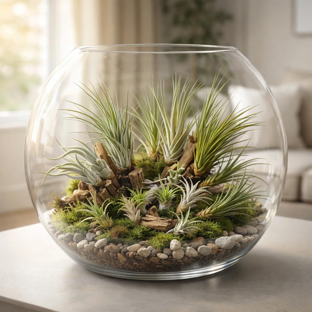 Lot de 24 Tillandsia (6 variétés x4) – Plantes aériennes 5–22 cm – Sans terre, faciles d’entretien – Broméliacées – Décoration maison, terrarium & cadeau – emballage sans plastique