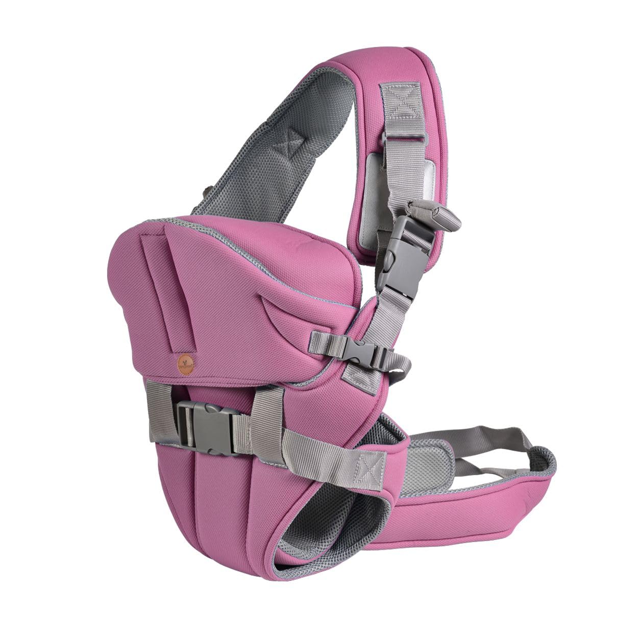 Mochila porta bebé Lleva 2 en 1 bolsa para el vientre y la cadera de 3 meses a 1 año, color:rosa