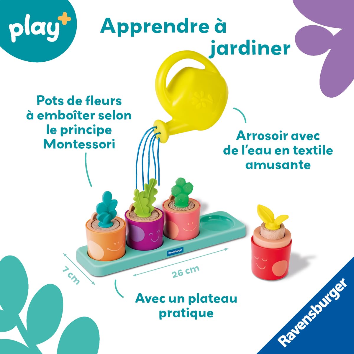 Ravensburger Play + - Set d'activités : Mes Petites Plantes à emboîter - Jouet bébé dès 18 Mois- Version française - 34065