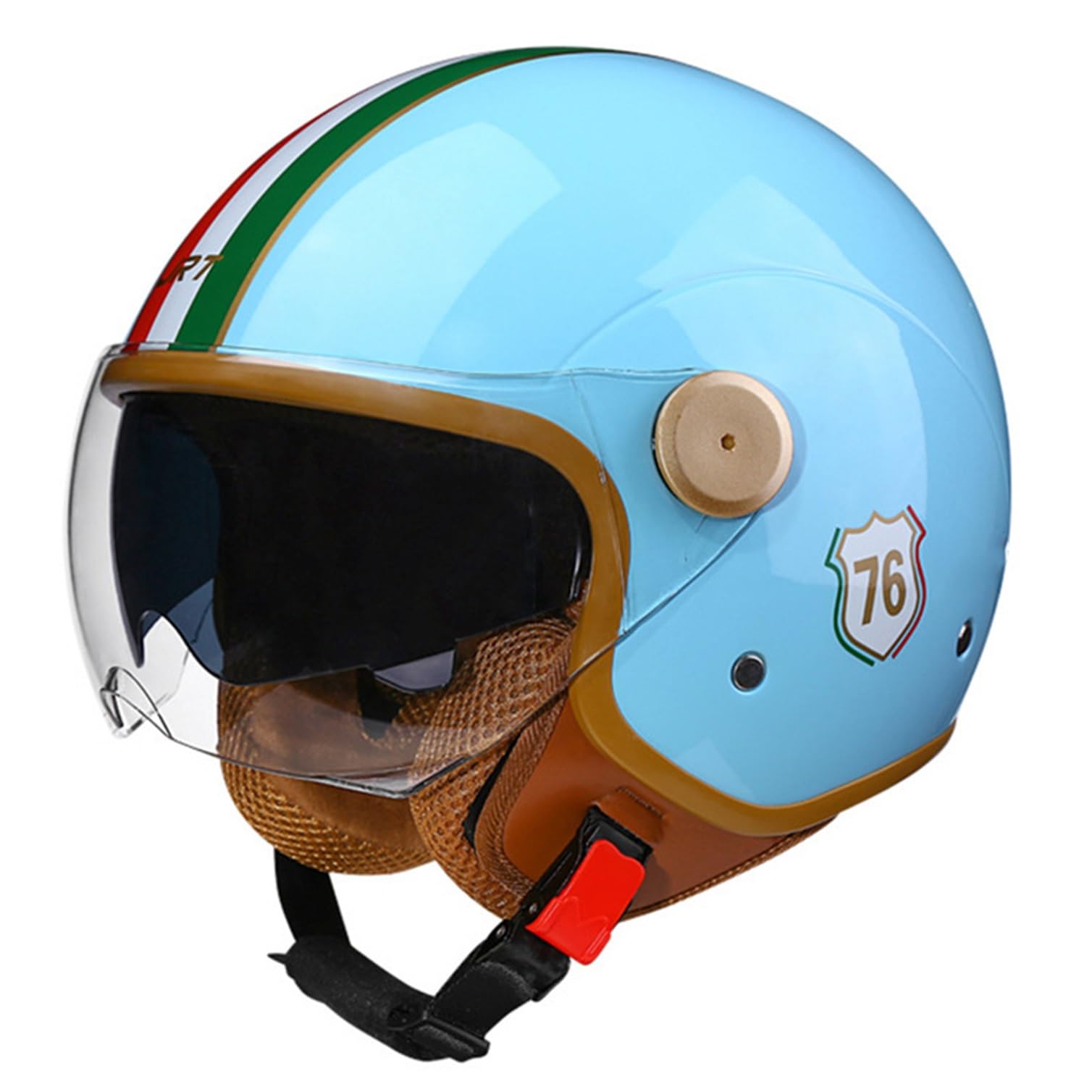 Casque Jet Moto Vintage avec Double Visière Casque Mobylette Homologué ECEDOT Rétro Demi Casque Moto Vélo Scooter Chopper pour Adultes Homme Et Femme