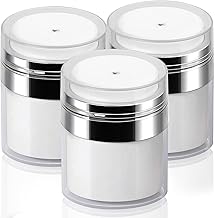 Mluchee 3Pack 30ml Airless Pump Jar - 1.0 Oz Pumps Moisturizer Jar Vacuum Empty Subpackage Bottles, Pump Dispenser Refillable Travel Size Empty Container