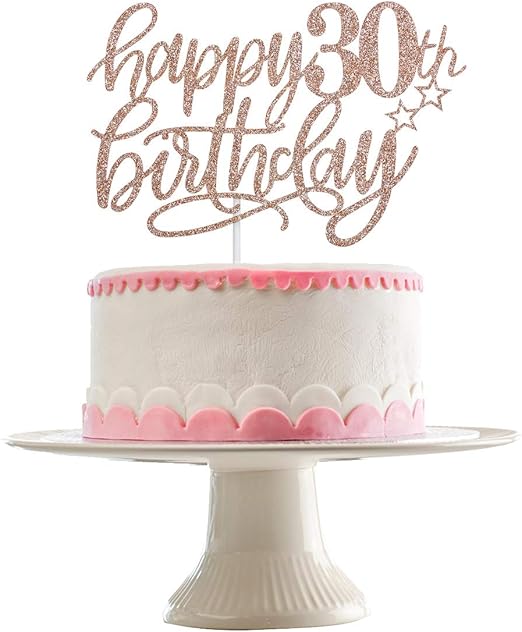 Amazon Co Jp Happy 30th Birthday ケーキトッパー ローズゴールドグリッター 30歳の誕生日ケーキトッパー 30歳の 誕生日ケーキトッパー 30歳の誕生日のデコレーションに ローズゴールドケーキトッパー ホーム キッチン