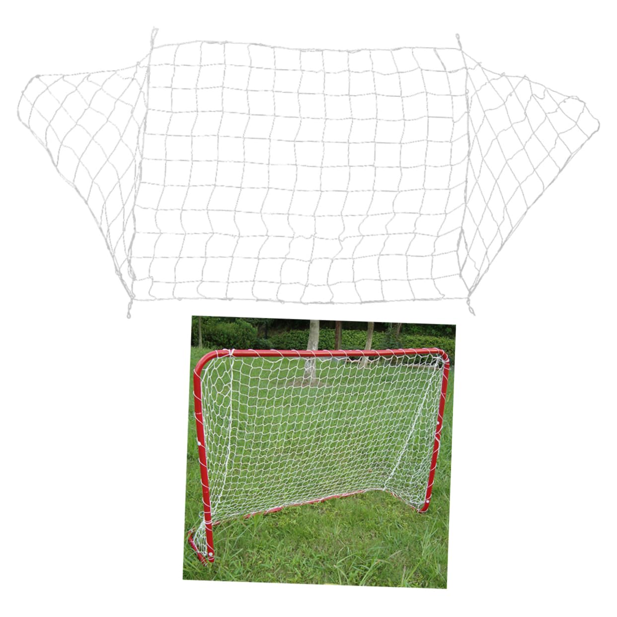Rete per Porta da Calcio in Pe Bianco, 2 Pezzi per Allenamento | Football e Soccer Ball, Uso Backyard e Match, Accessori Sportivi per School, Giovani Atleti