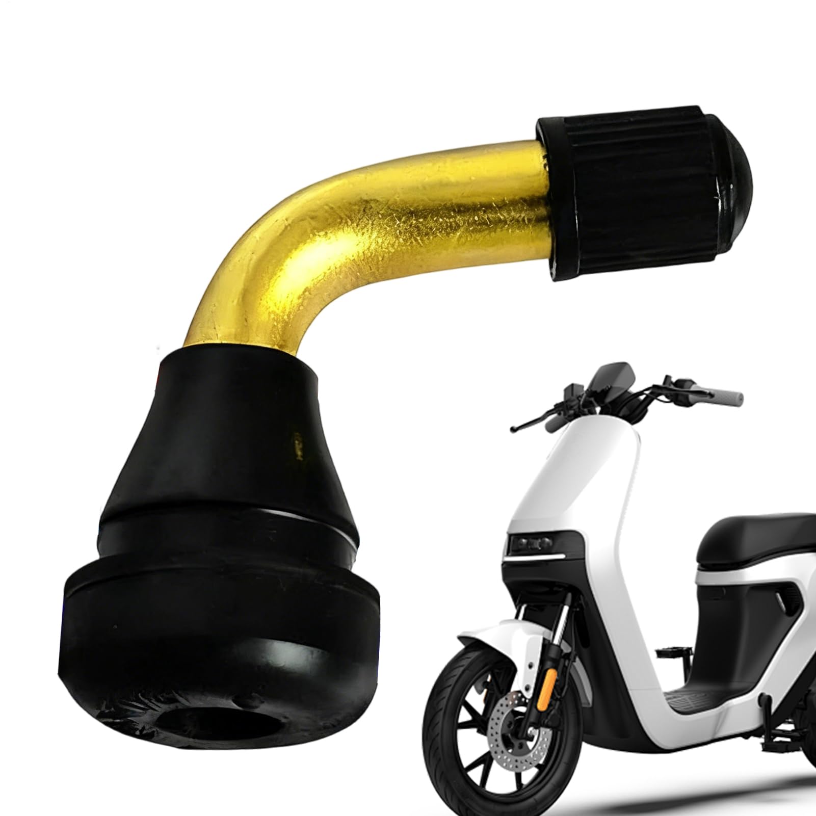 Válvula De Neumático De Aluminio – Parte De Repuesto Doblada 90° | Hebilla Montaje Ruedas Moto Scooter Vehículos Eléctricos | Compatible Con Calibre 8mm 9mm Mesa 11mm 12mm Parte Inferior 14mm 16mm Hom