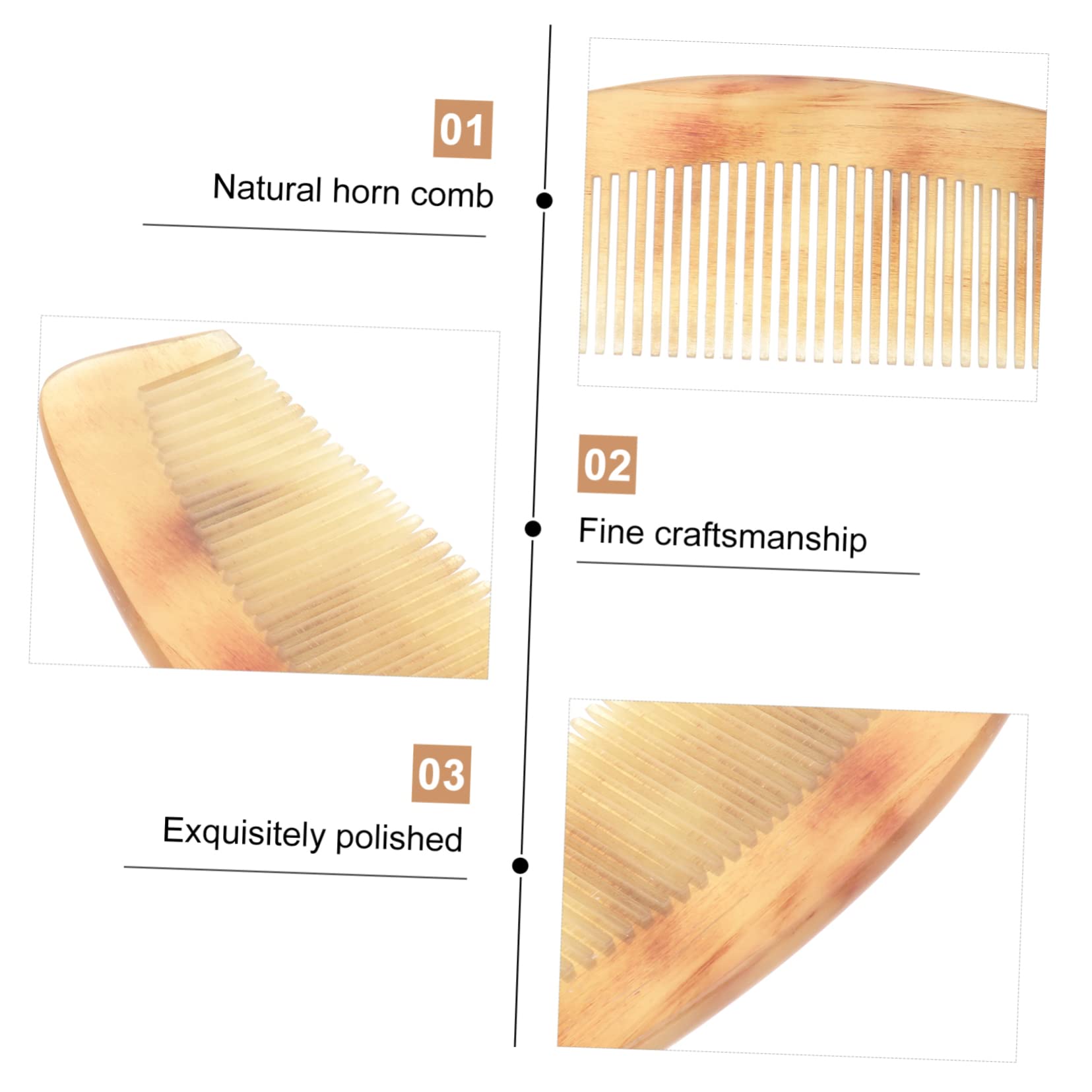 pettini per Capelli， 2pcs Woman Comb Hair Styling Comb Fine Tooth Comb Natural Horn Comb Anti-Static Comb Hairbrush Mens Hair Brush Teasing Combs for Women Combs(As Shownx2pcs,Size 9x2pcs)