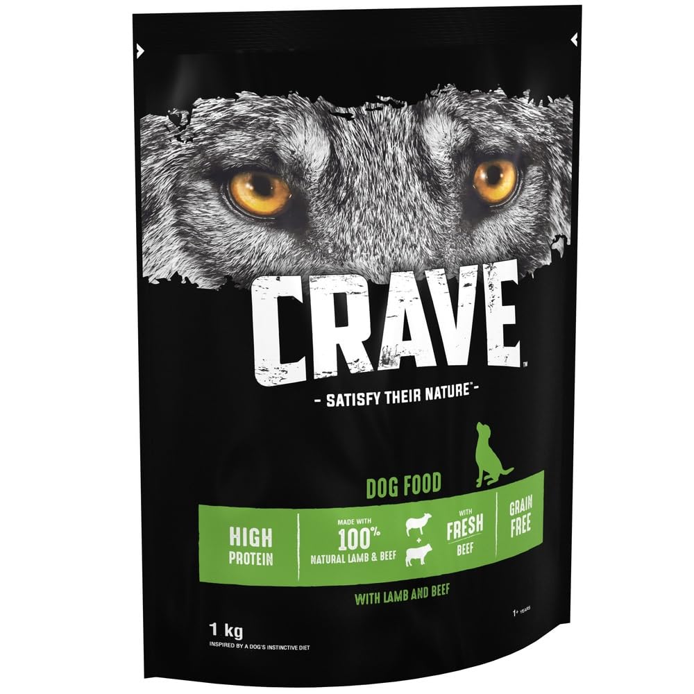 Crave Dry Dog Food with Lamb and Beef – High Protein and Grain-Free – 1 kg (Pack of 4) — image 1