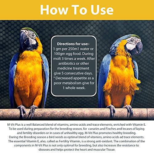 Image of Pet Care International (PCI) M-VIT Plus || Provide All Essential Vitamins || Healthy Bird Breeding Healthcare (250 Grm, M VIT)