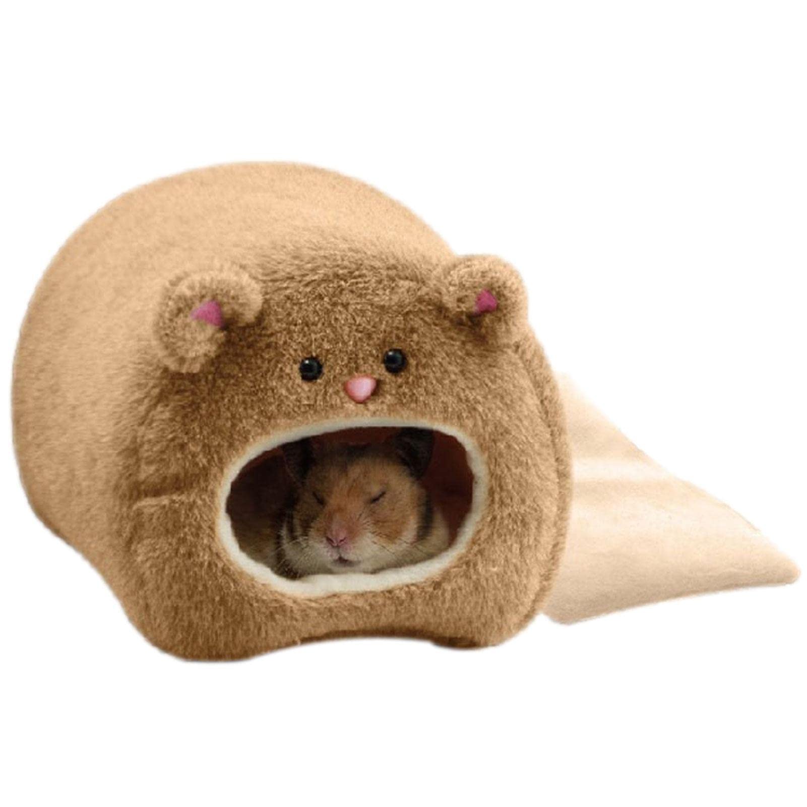 Sakamura Cama de hámster Invierno | Saco de Dormir Suave Tipo Hamaca para hámster, diseño de Oso/Tigre - Bonito Nido de Animales pequeños en casa descansando para Conejillo de Indias Erizo