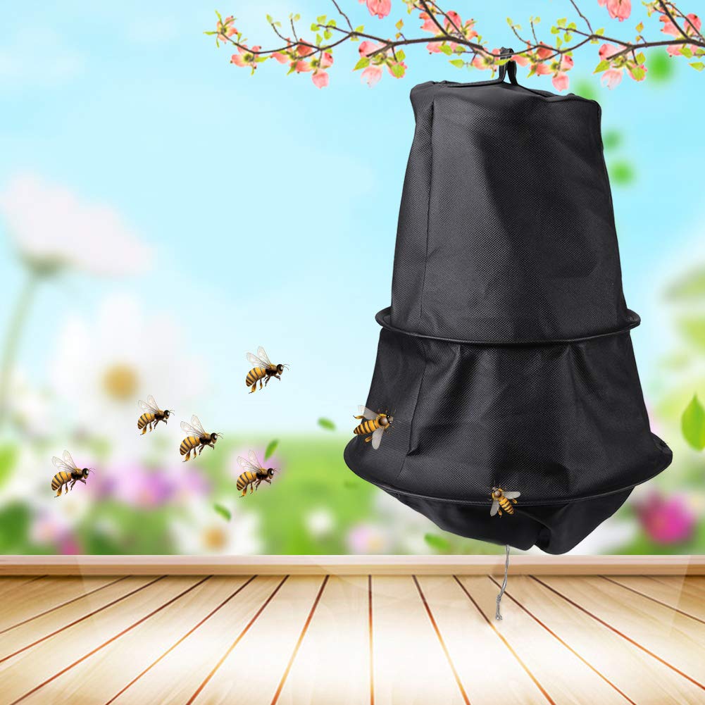 Rój Pułapka Czarny Swarm Catcher Czarna Pu Skóra, Tkanina Czarna Pszczelarz Narzędzie Klatka Dla Pszczół Rój Pułapka Swarming Catcher Materiały Pszczelarskie