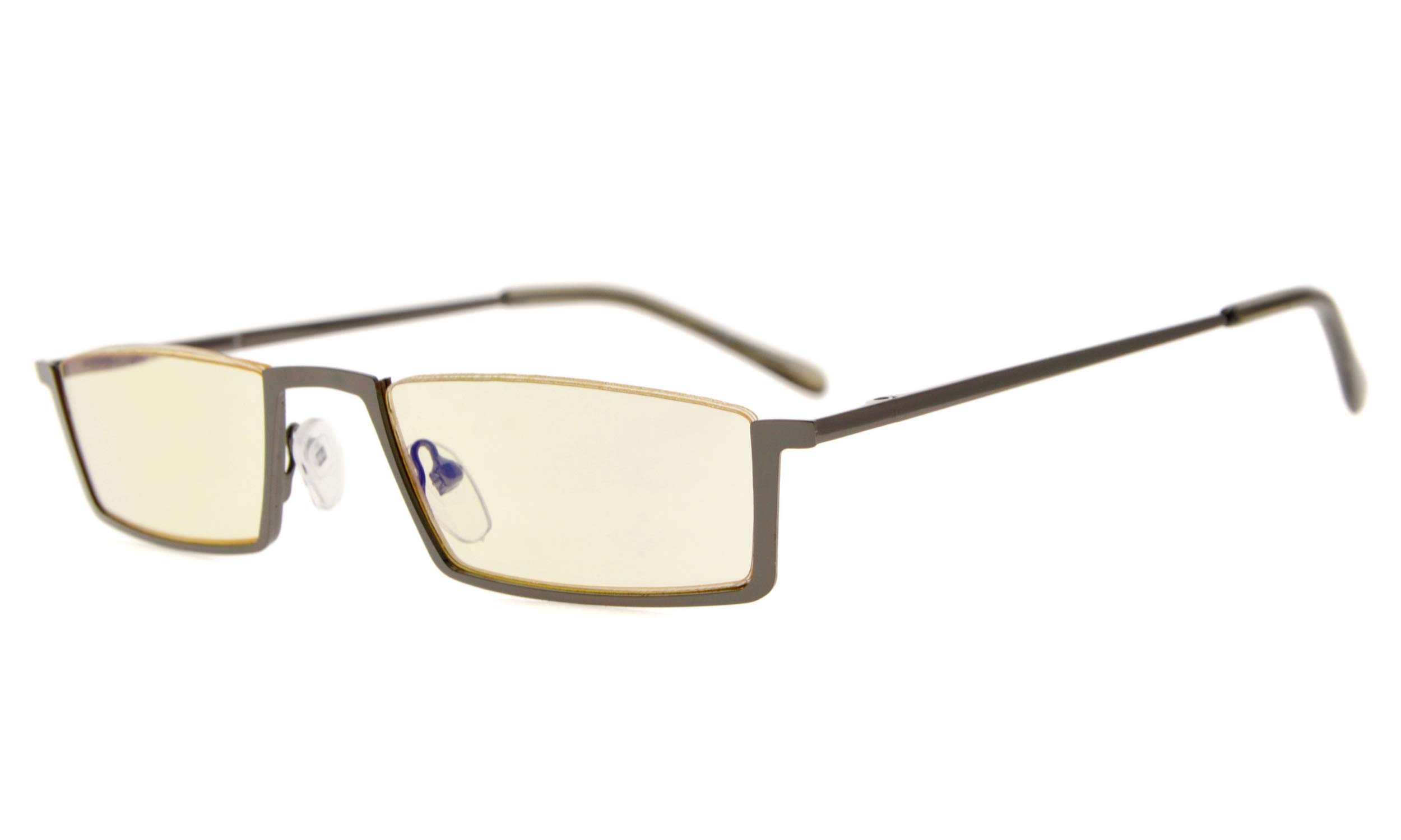 Eyekepper Quality Spring Hinges Half-Rim Computer Readers Reading Glasses (Yellow Lens, +2.75)