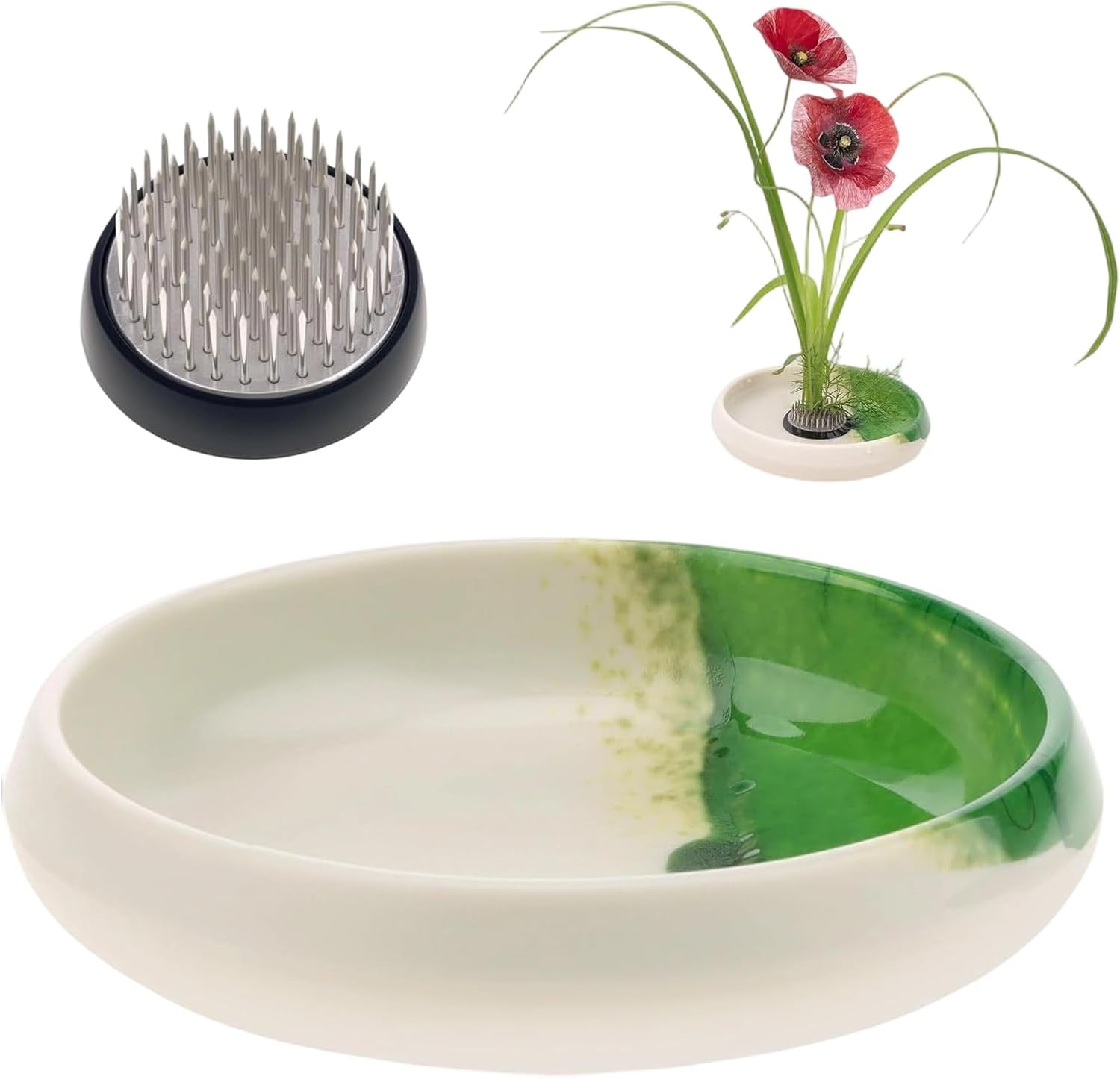 Japanese Ikebanas Vase Set, Flower Container Flower Arrangement Bowl 1.57inch Flowers Frogs Flowers Kenzan Home Decors Japanese Ikebanas Vase Set