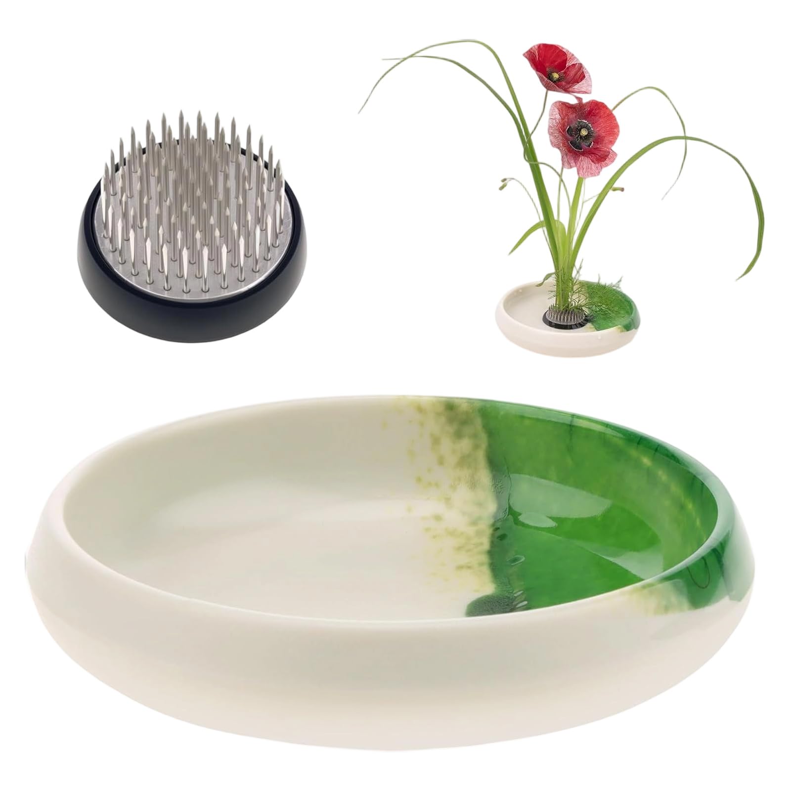 Shallow Container Flower Bowl with Flowers Frogs Floristry Japanese Ikebanas Vase for Flowers Arranging Ikebanas Frogs