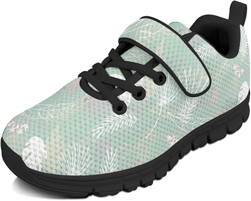 Comfortable Walking Shoes for Kids Funny Green Running Sneakers with Hook and Loops Adapt to Different Environments Lightweight Casual School Sneakers Stitch Design Tennis Shoes
