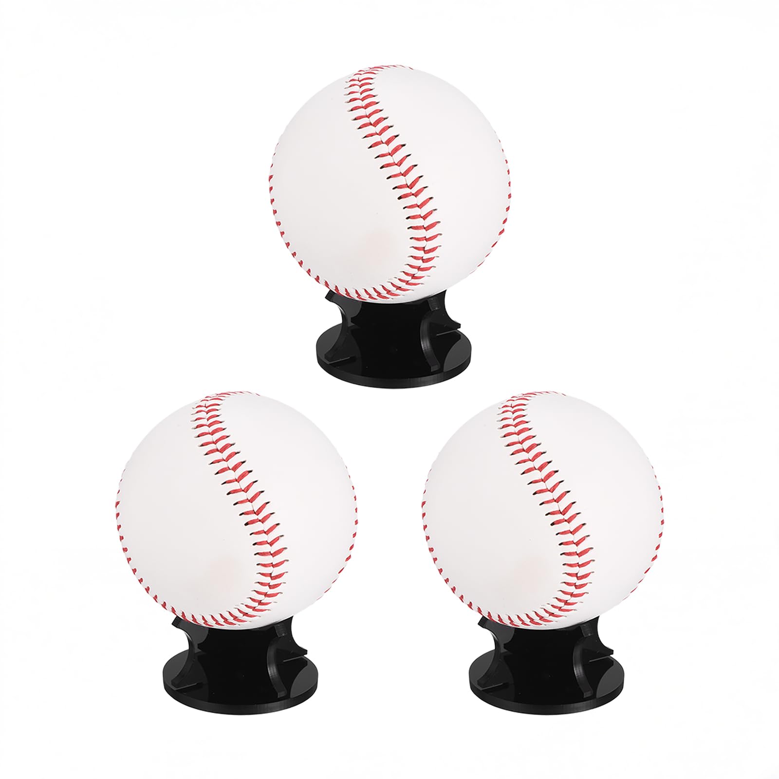 PATIKIL 3pcs Acrylic Small Ball Stand Holder | Black Sports Display Rack with Non-slip Base, Durable & Lightweight, Sphere Stands for Baseball, Golf, Tennis, Keepsake Balls