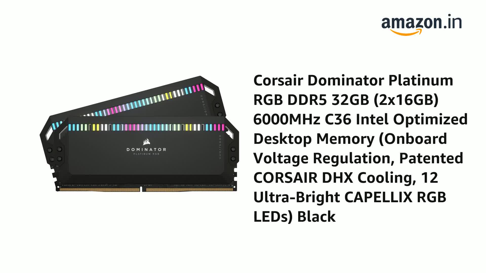 Amazon.in: Buy Corsair Dominator Platinum RGB DDR5 32GB (2x16GB