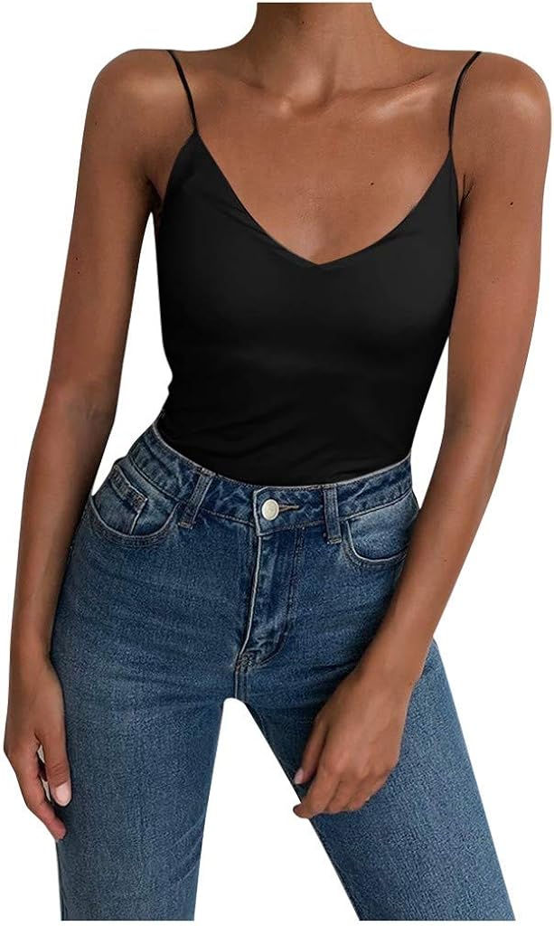 Sexy Fashion Casual Women Easy Sleeveless VNeck Solid Sports Tight