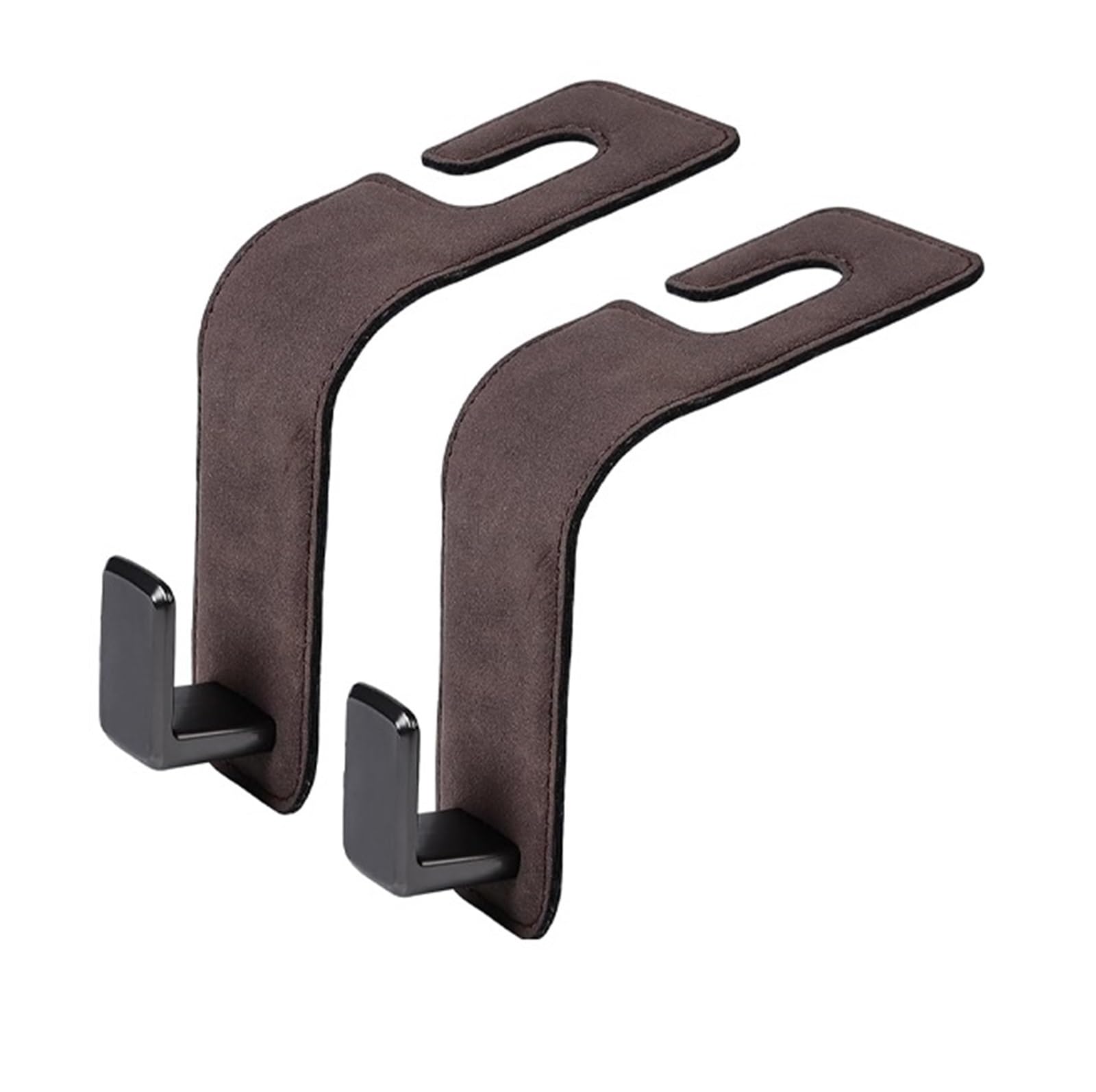 Mosklo Car Interior Trim Accessories Universal 2PC Car Seat Headrest Hook Metal Back Hooks Hanger Interior Storage Organizer(Brown)