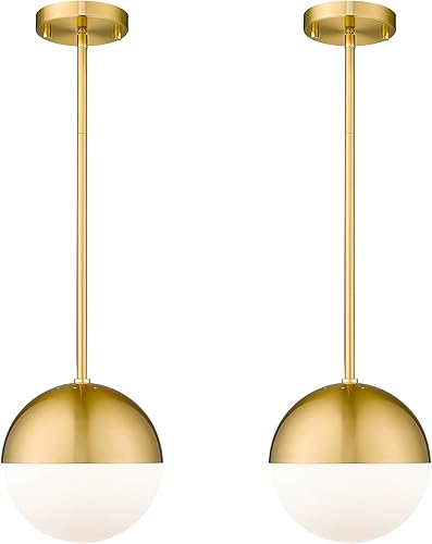 Miniatura 9 de LMS LMS-186BNC - Moderna lámpara colgante de 1 luz, lámpara colgante de isla de cocina de níquel cepillado con vidrio de globo transparente, varilla