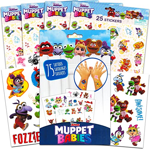Disney Muppet Babies Stickers and Tattoos Party Supplies Pack ~ 100 Muppets Stickers and 75 Temporary Tattoos Featuring Kermit, Fozzie, Miss Piggy and More (Muppet Babies Toys)