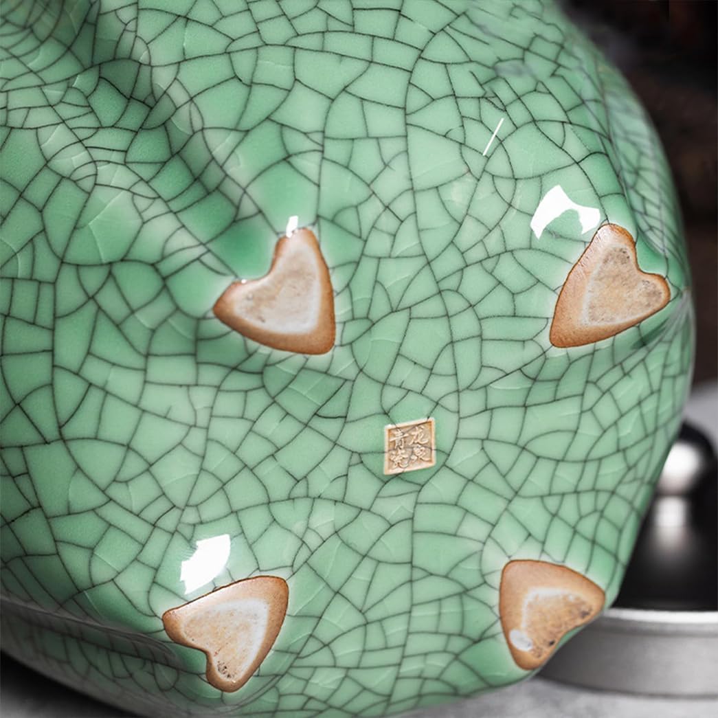 Jingdezhen Celadon ceramiczny słoik imbirowy z pokrywką, dekoracyjny wazon słoika świątynnego, herbata do przechowywania herbaty/herbatę/herbata Caddy/herbata Kanister do domu Dekoracja jadania w