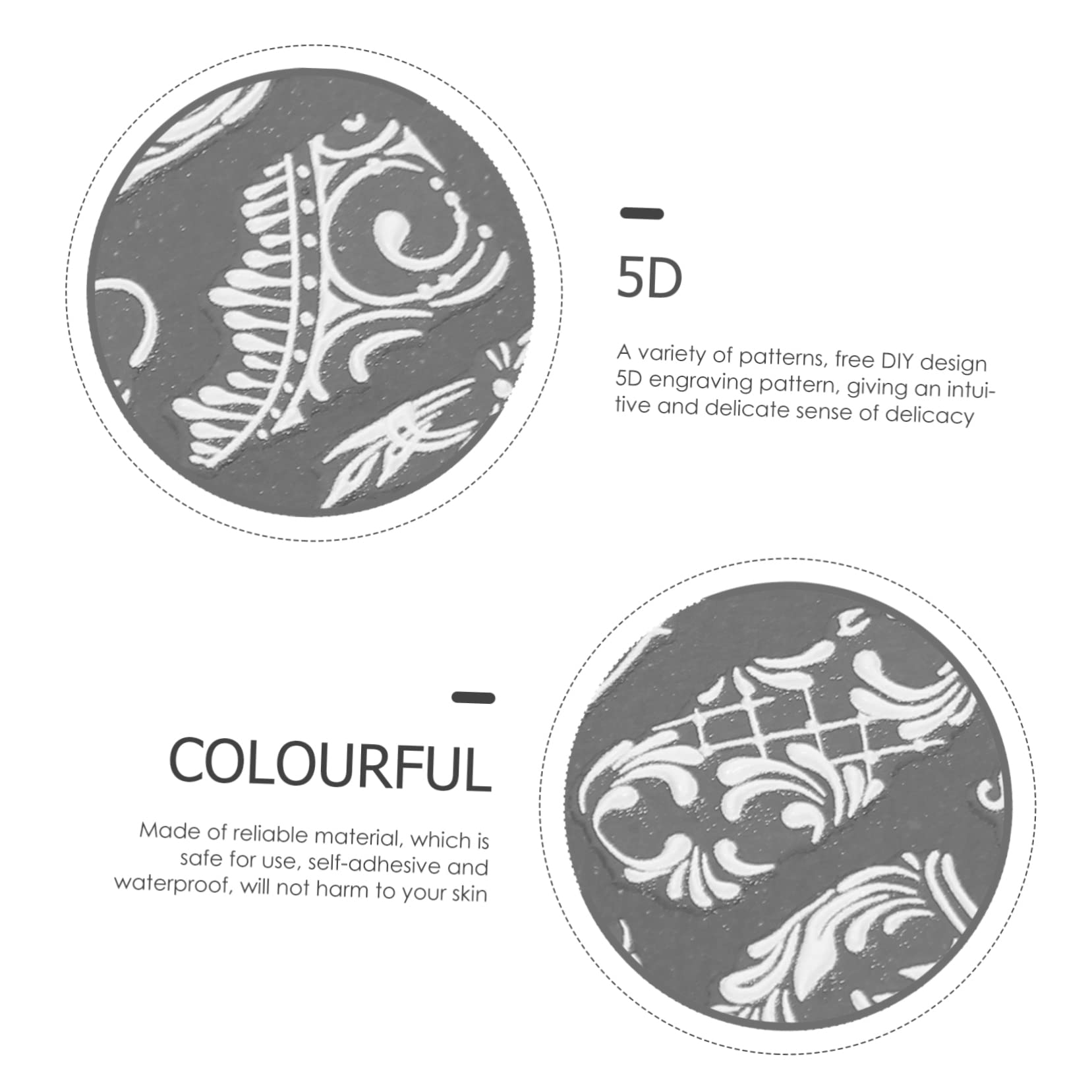 VICASKY 5 Set Adesivi Per Unghie Floreali Impermeabili Per Nail Art Decorazioni Per Unghie E Dita Per Speciali 8 Fogli*5