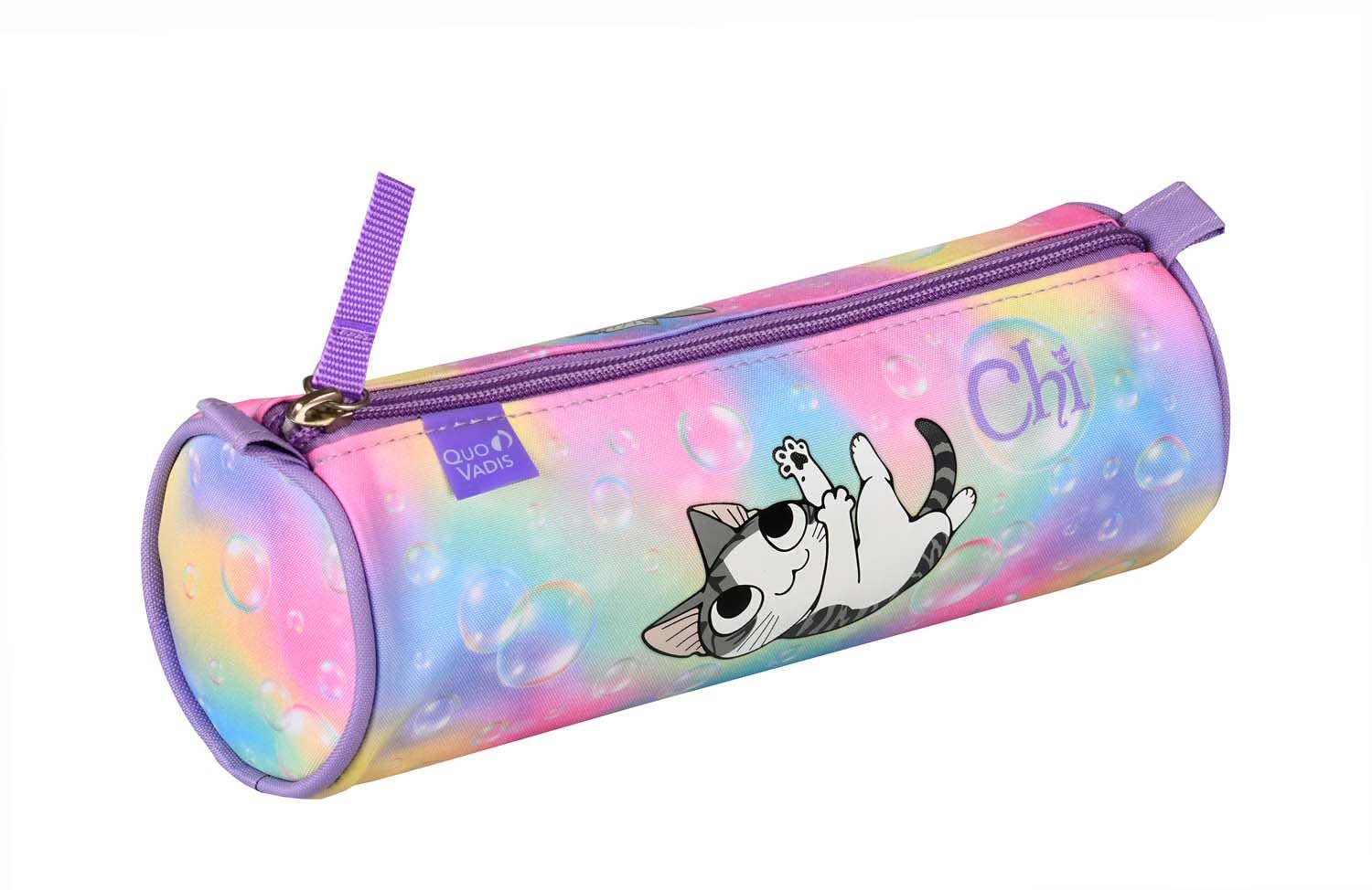 Quo Vadis - Pencil case - Round - Chi - Multicoloured - 23 x 8 x 8 cm - Canvas (Polyester) - 1 Compartment(s)