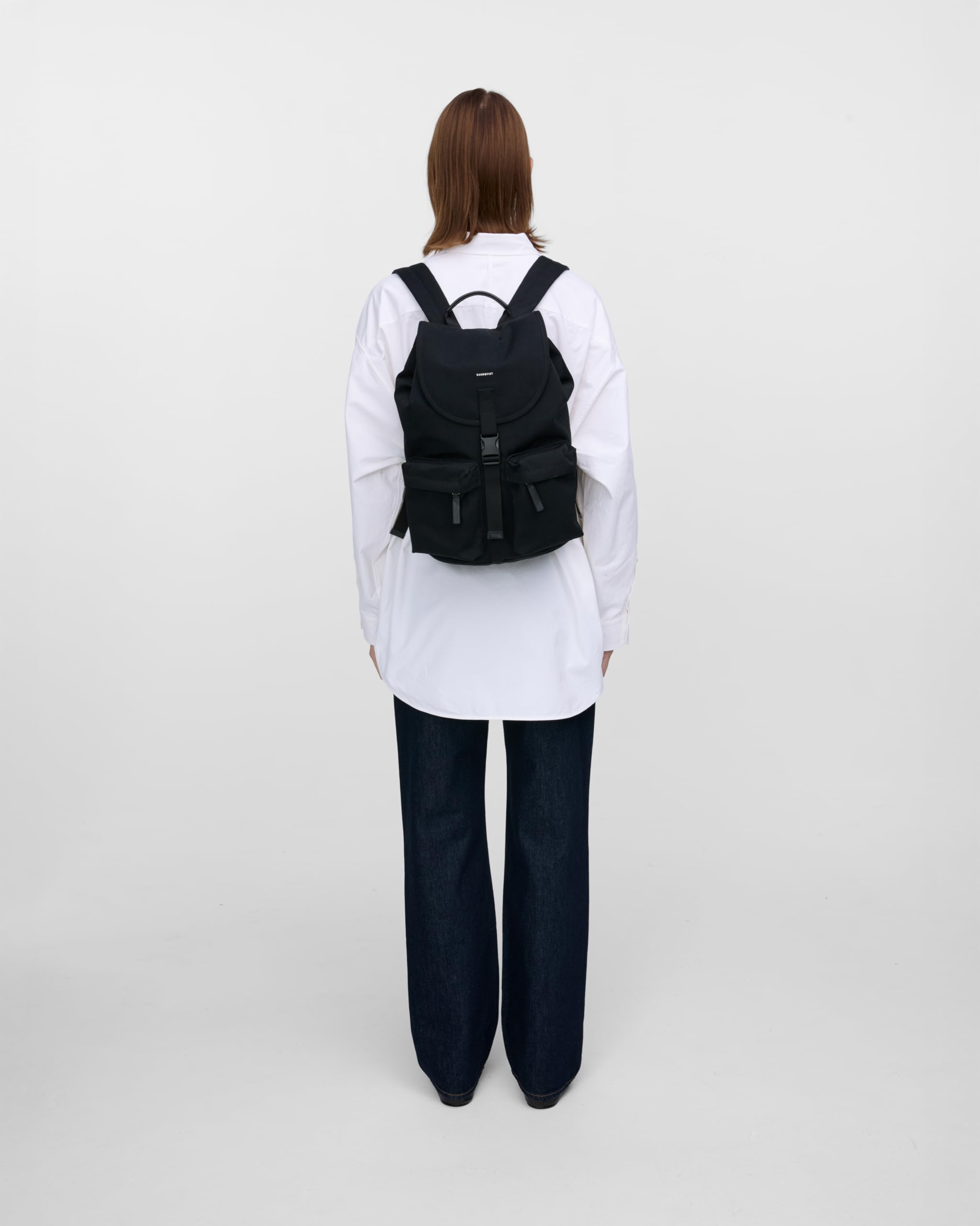 Sandqvist Everyday Zaino 16”, 17.5L, Nero, Zaino Porta PC Idrorepellente, Materiali Riciclati