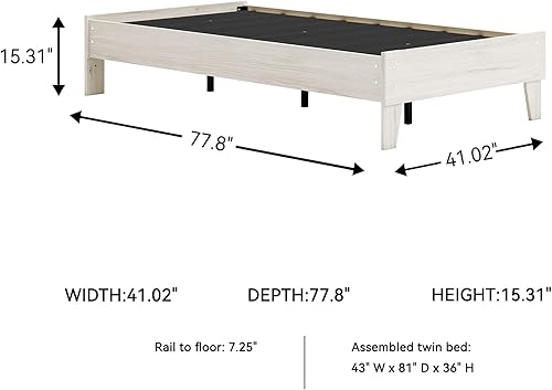 Miniatura 150 de Signature Design by Ashley Socalle Casual Twin Panel Platform Bed, Foundation or Box Spring Not Needed, Black Negro -,Blanco,Azul,Marrón miel,Beige