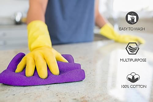 Miniatura 7 de Softolle Paños de lavado de alta calidad, 100 % algodón peinado hilado en anillos, paquete de 12 paños de lujo  Toallas faciales ultra suaves  Paño