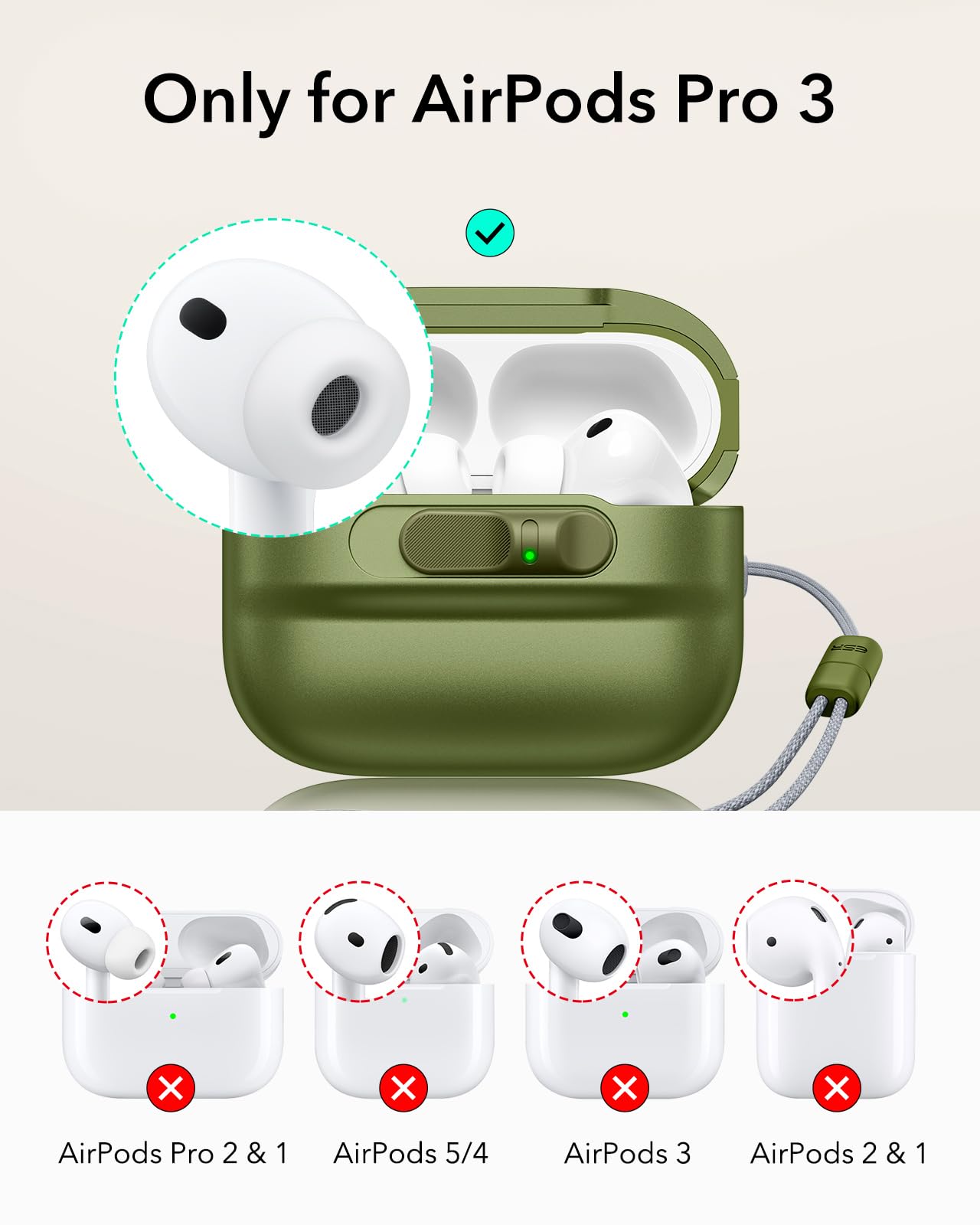 Amazon.com: ESR for AirPods Pro 3 Case (2025), Compatible with