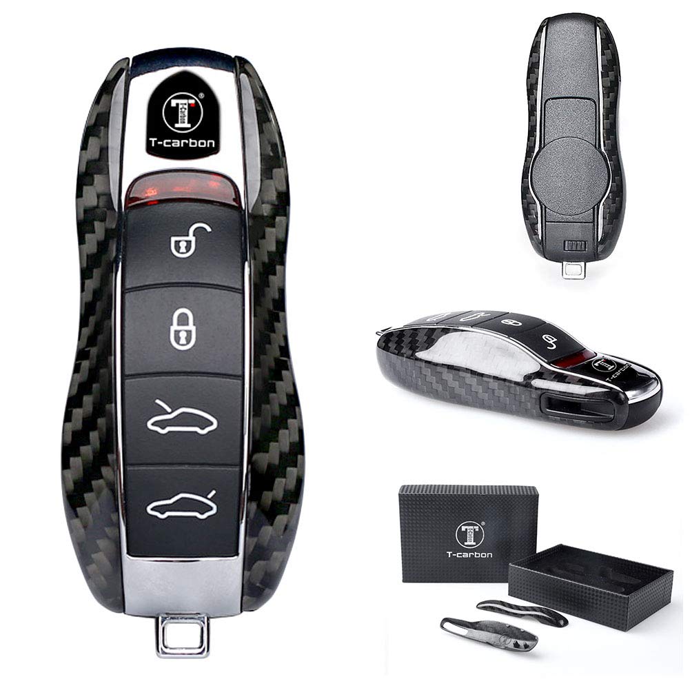 Carcasa para llave de coche fibra carbono Real, carcasa para Porsche 911, Cayenne, Panamera pieza de automóvil