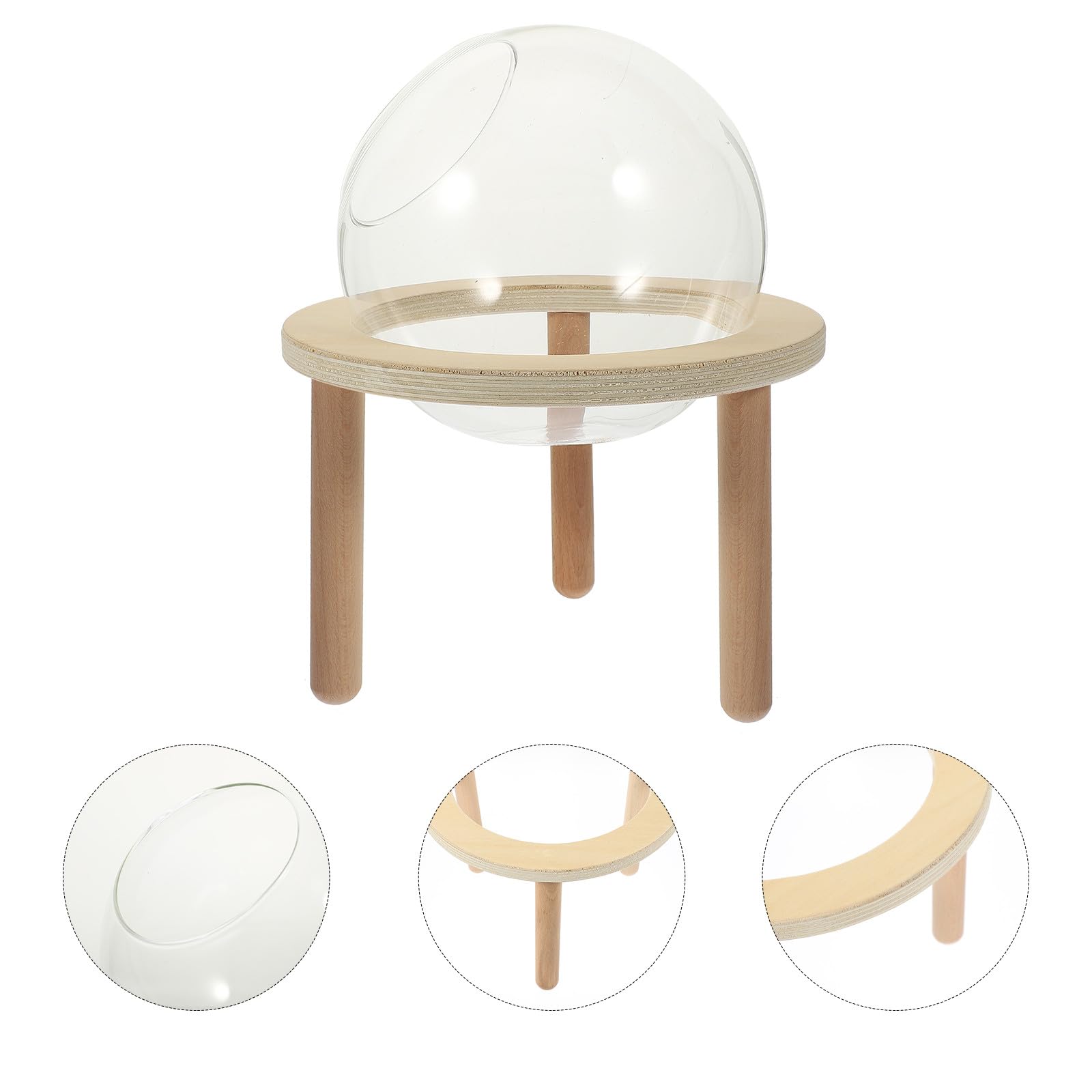 Beavorty Hamsterbadewanne Sandbad Transparente aus Glas und Holz Stabiles und Modisches für Kleine Haustiere im Haushalt