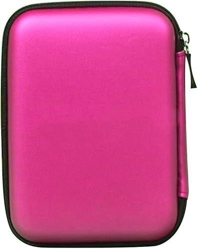 Estuche de transporte duro, bolsa de disco duro de 2.5 pulgadas, disco duro externo USB, funda de transporte para disco duro SSD HDD Rosa