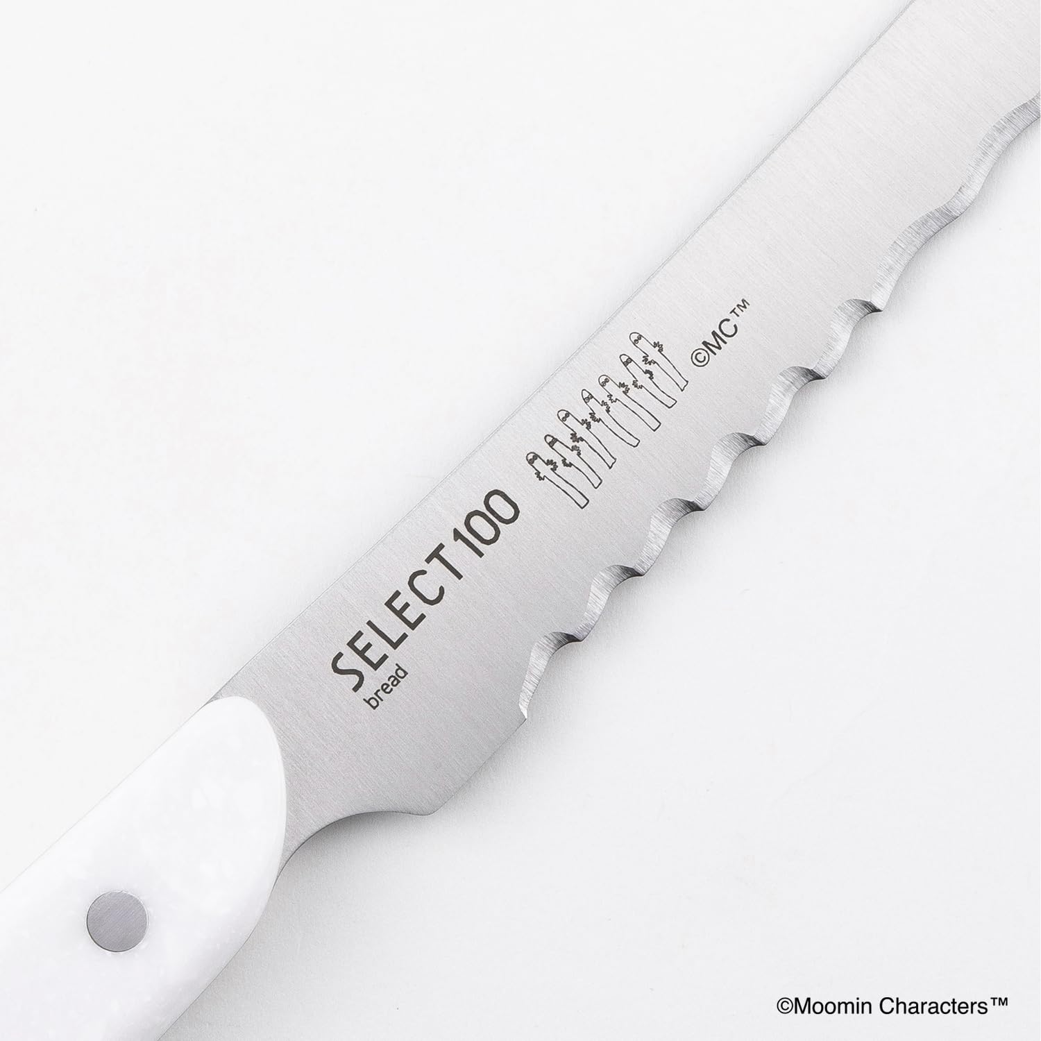 新品 貝印 MOOMIN ムーミン キッチンナイフ パン切り包丁 ムーミン×SELECT100 キッチンナイフ ショート 120mm: キッチン