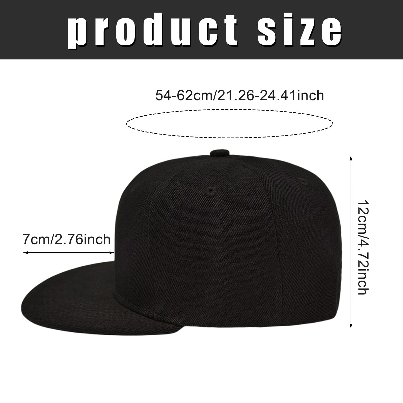 2 Pièces Casquette Snapback Homme & Femme, Classique Snapback Chapeau, Casquette de Baseball Réglable, Casquettes de Baseball pour Voyage en Plein Air, Golf Hat Motorcycle Trucker Cap (Noir)