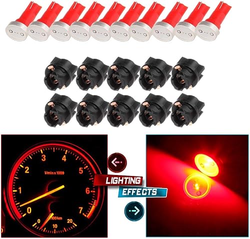 cciyu 10 bombillas LED de alta potencia T5 73 74 cuña racimo de instrumentos velocímetro LED rojo 10 enchufes giratorios 17 37 70 panel de disponible en Yaxa Guatemala