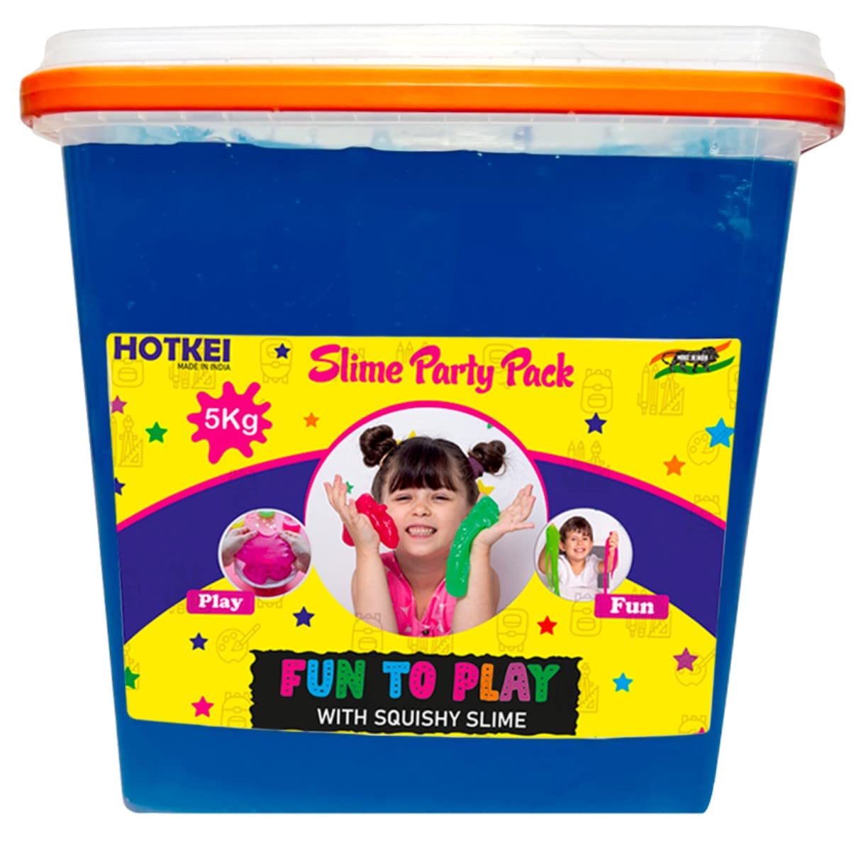 HOTKEI (5 Kg Slime) Blue Fruit Scented Big DIY Magic Toy Slimy Slime Clay Gel Jelly Putty Set kit Toys for Boys Girls Kids Slime Party Pack Bucket