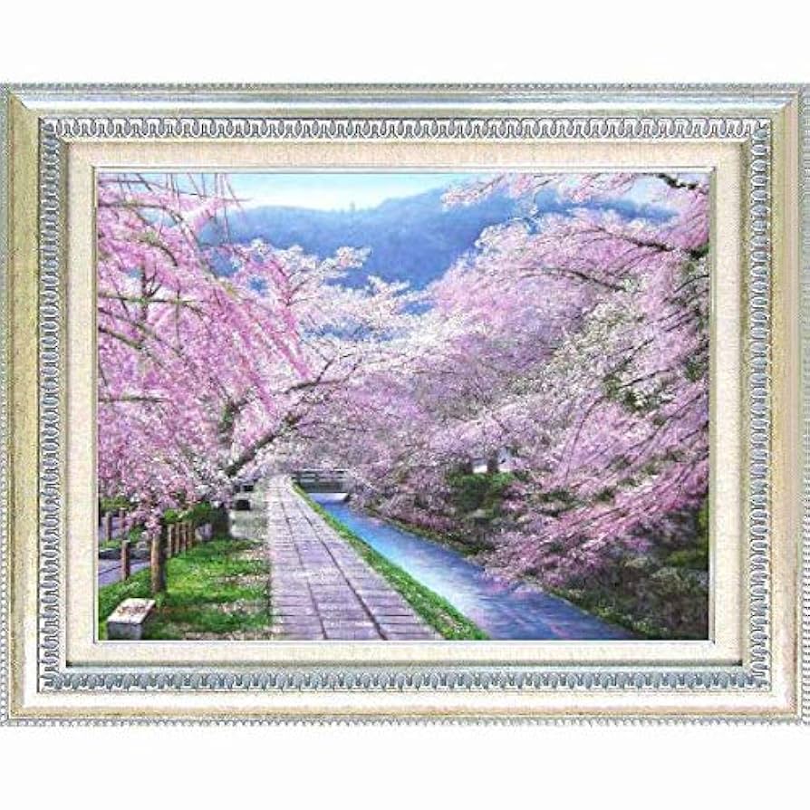 油絵 油彩 油彩画 絵画 絵【哲学の道の桜】 【公式通販】