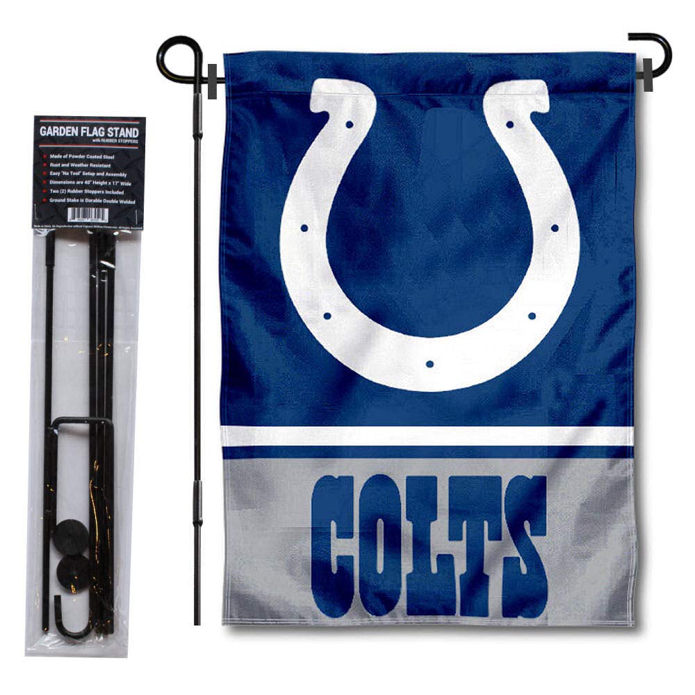 Drapeau de jardin Indianapolis Colts support métallique extérieur - 6