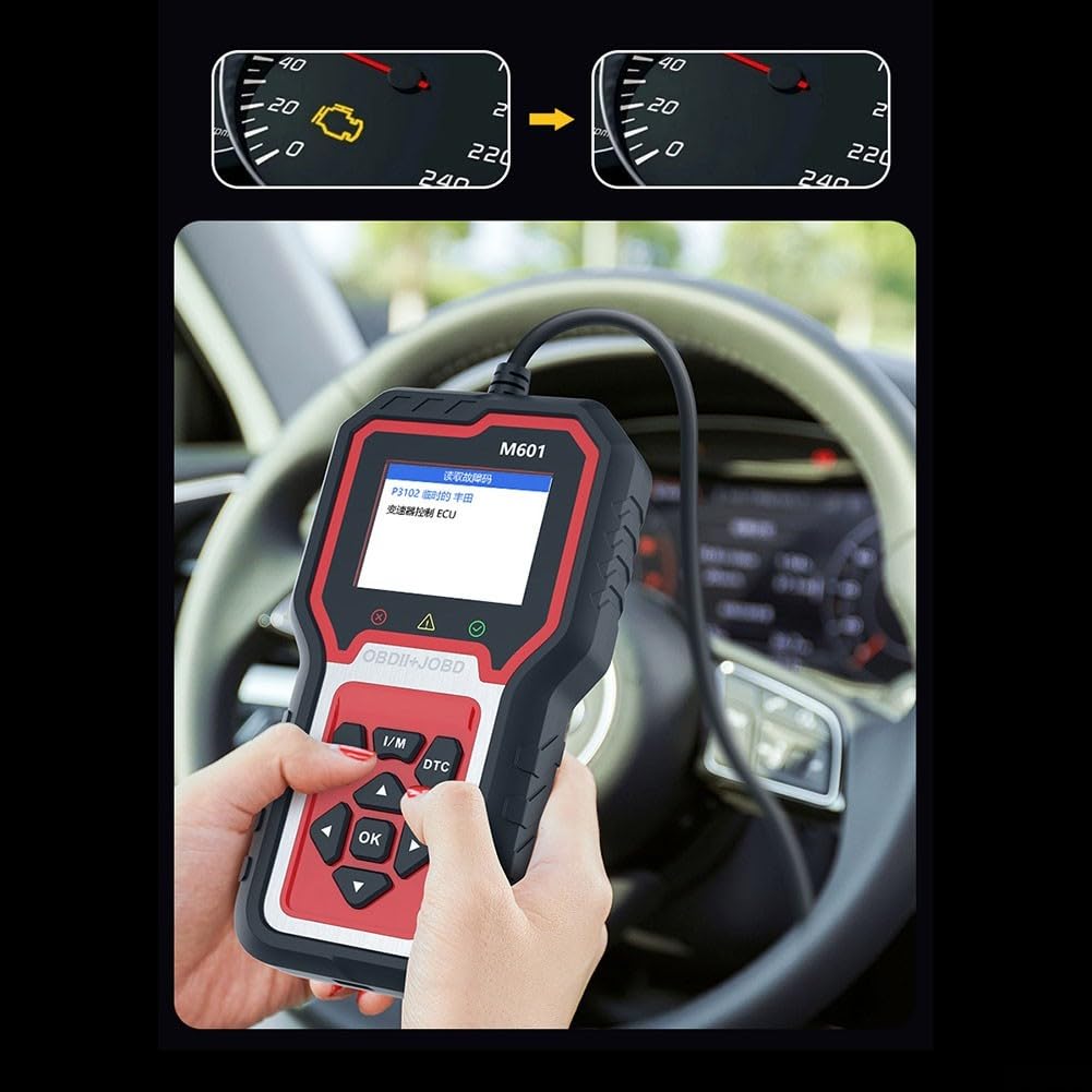 OBD2 Scanner mit 2,8 Zoll TFT Bildschirm, 9-in-1 Diagnosegerät für OBDII Autos 1996+, One-Click I/M Readiness & DTC Definition