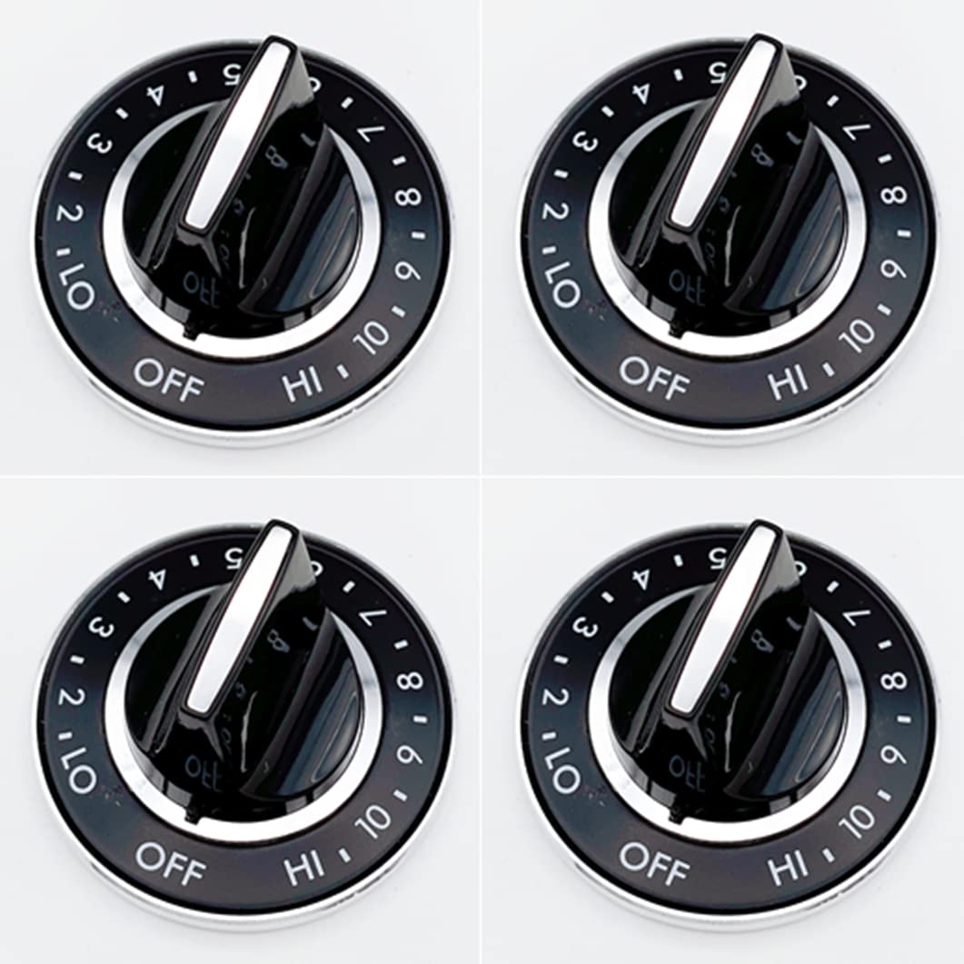 Pistek4 Pack D Shape Stainless Steel Modern Burner Knob for Jenn Air Surface Burner Control
