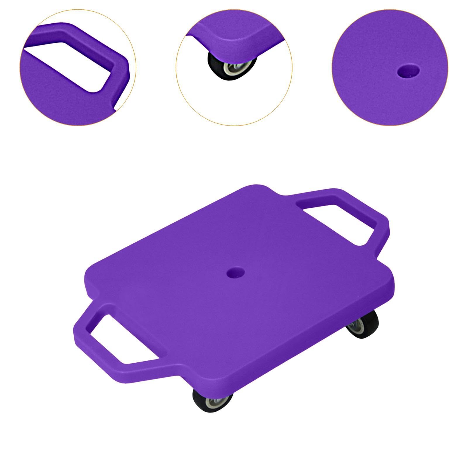 kowaku Floor Scooter Board with Handles for Kids Play Equipment Sensory Training Portable with Rollers Sit Down Scooter for Backyard, Violet