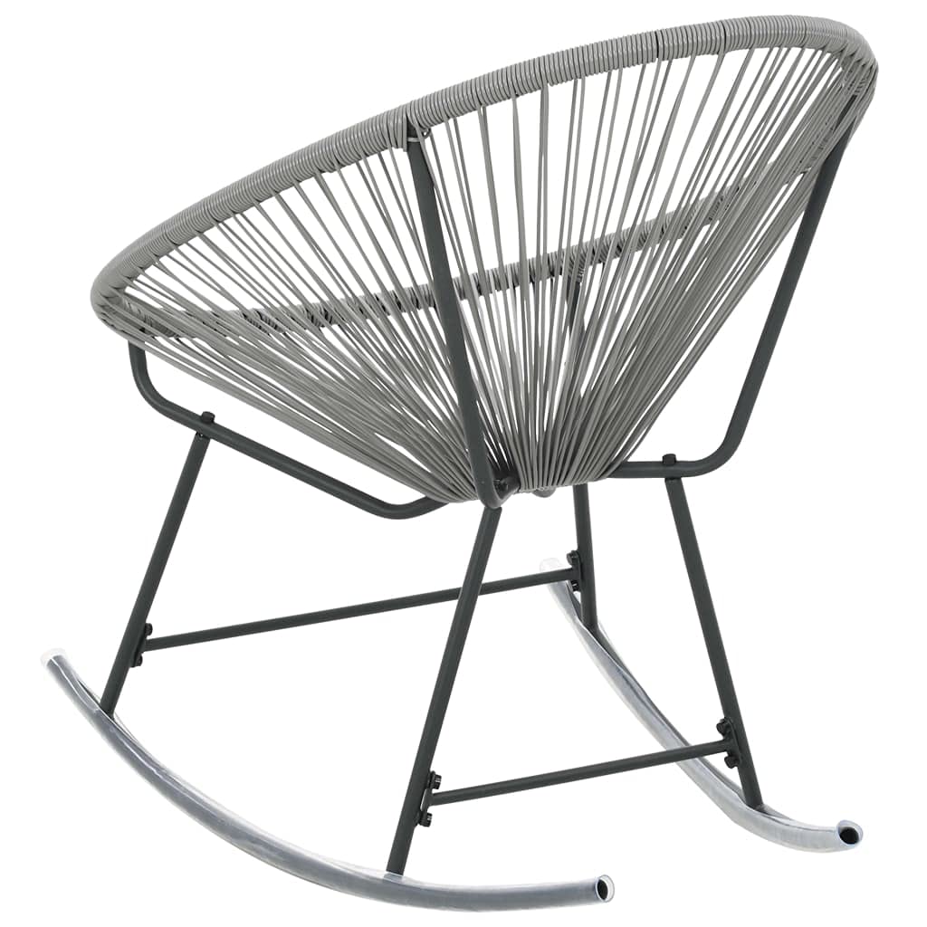 Sedia a dondolo da giardino, a forma di luna, per balconi, terrazze, soffitti, piscine, grigio, resistente alle intemperie, facile da montare