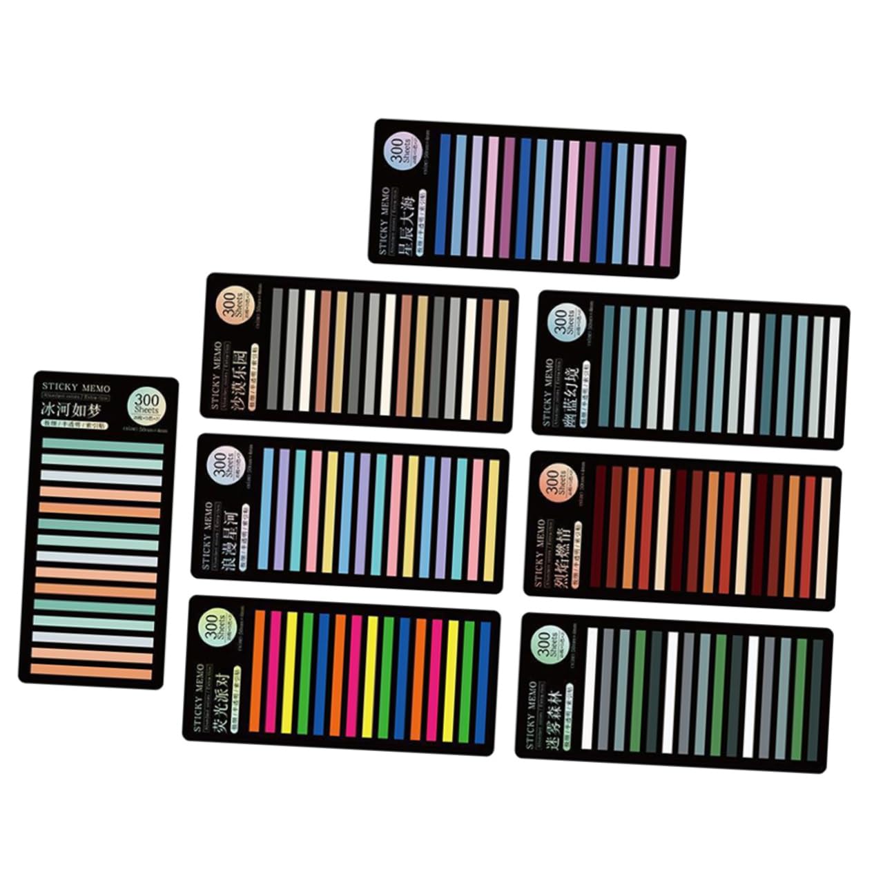 Gadpiparty 5 set Adesivi Schede Super Segnalibri Cancelleria Annotazioni Blocchi Note Riutilizzabili Schede Indice Per Pastelli Articoli Da Scrivania Strisce Colorate 8 fogli*5