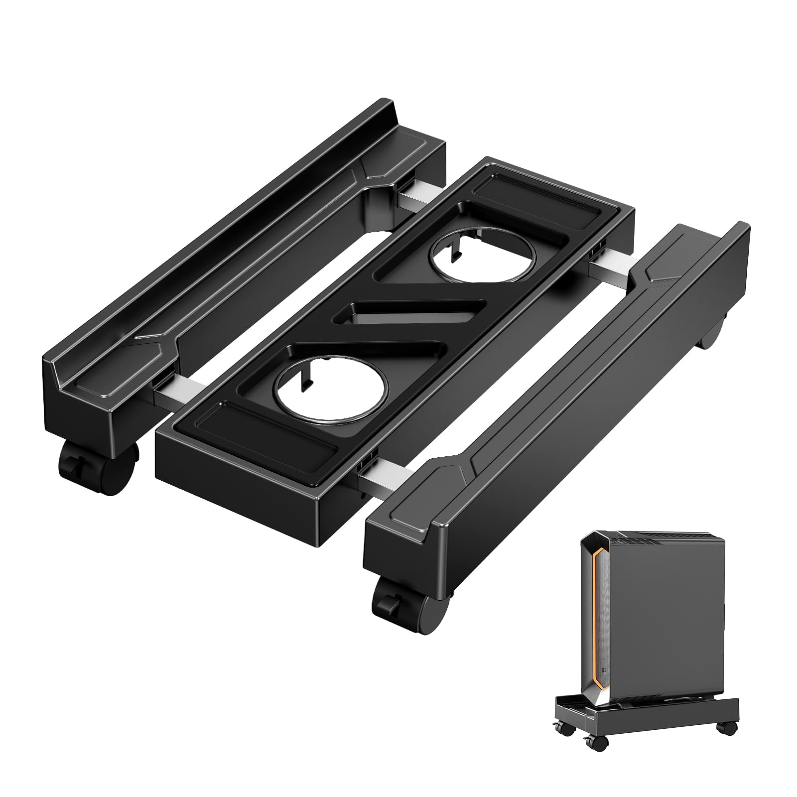 CABTE Adjustable Computer Tower Stand, Under Desk CPU Holder