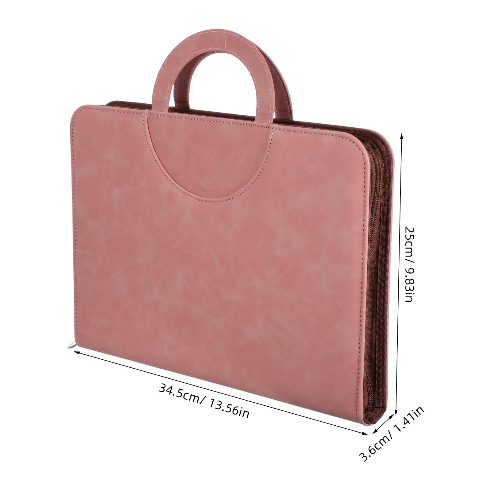 Bolsa Organizadora de Documentos para con Cremallera y Asa, Color Rosa Espejo, Carpeta para Reportes Médicos y Pruebas de Embarazo, Libro de Recuerdos para Maternidad